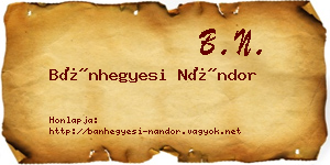Bánhegyesi Nándor névjegykártya